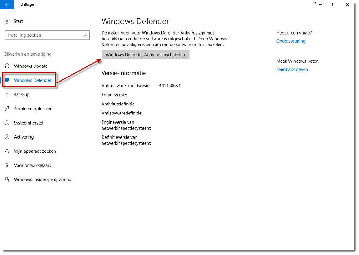 [KB6398] Windows Defender suggereert dat u ESET uitschakeld in Windows 10